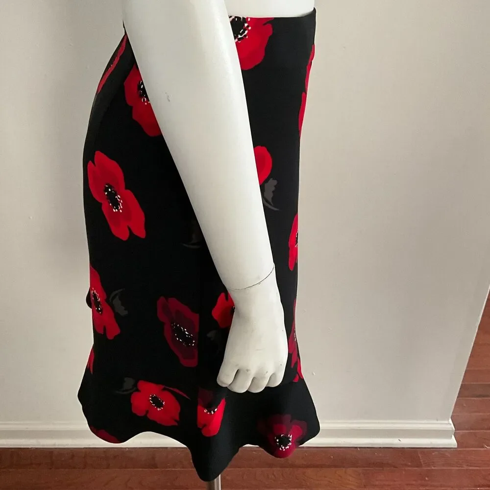 Kate Spade Poppy Ruffle Crepe Tiered Mini Skirt Black 0
